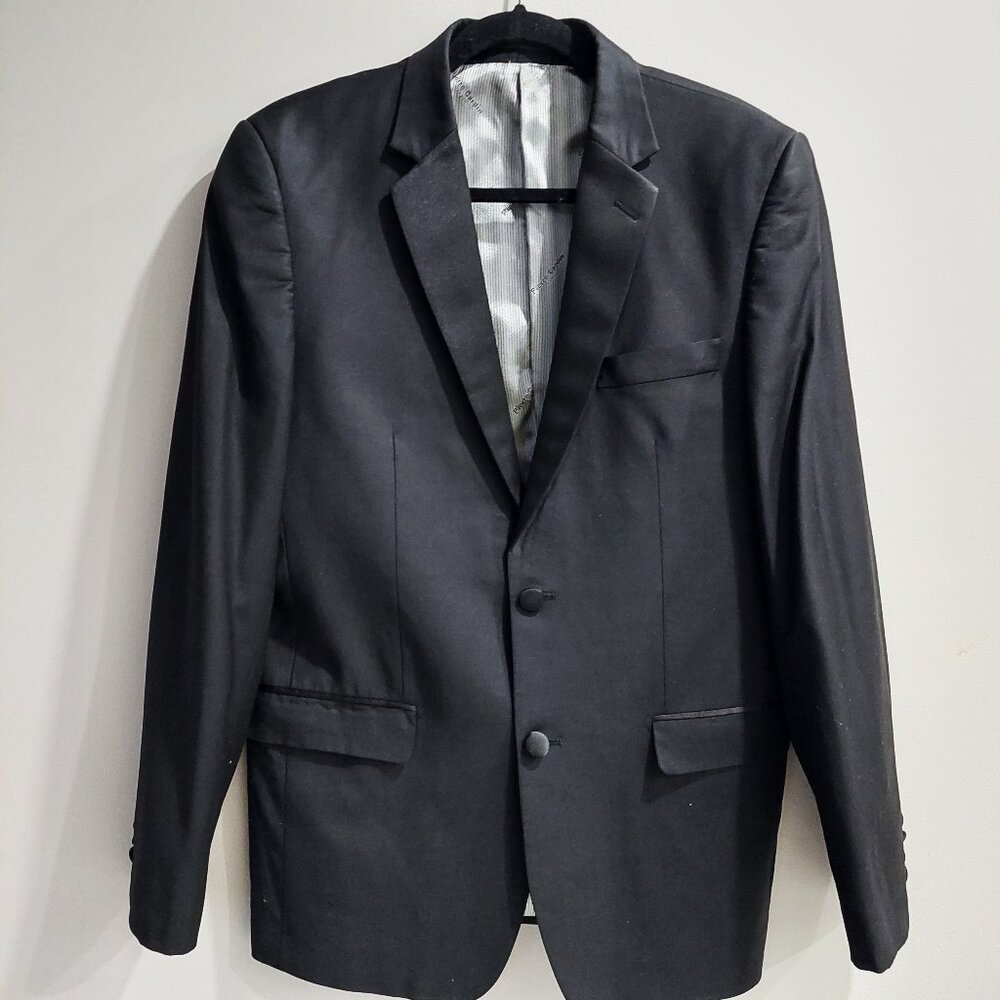Pierre Cardin Handmade In Italy Wool Tuxedo Blazer, Size 40R Black